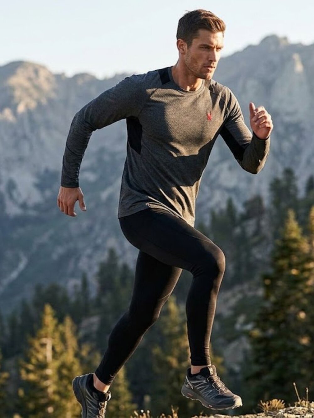 Spyder ProWeb Active Performance Long Sleeve Shirt Charcoal Grey Size M
